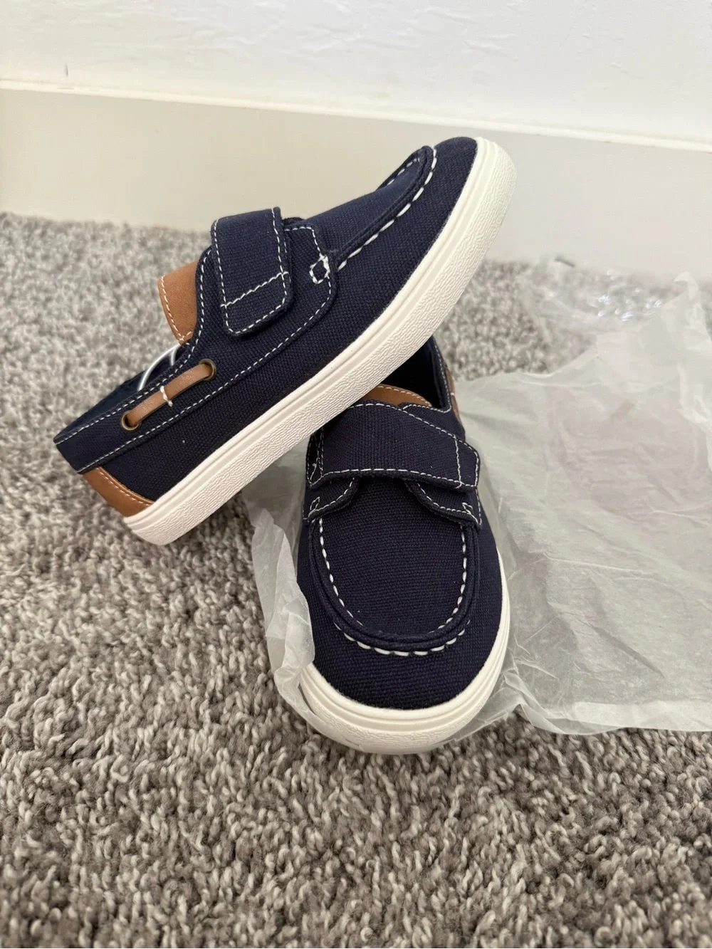 The Children's Place Black Canvas Slip-On Boat Shoes